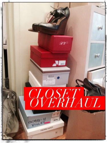 The Big Ouch: One of the stacks from my recent purge of shoes that don't feel quite right after wearing them for an hour or so. 