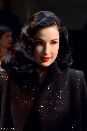 Dita von Teese at Elie Saab's show during the Haute Couture Spring-Summer 2013