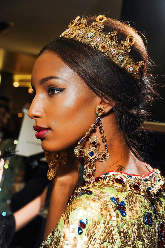 Backstage at Dolce & Gabbana 