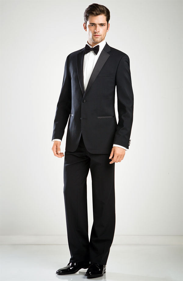 BOSS Black 'The Stars Glamour' Trim Fit Super 100s Wool Tuxedo, and all the black tie fixings at Nordstrom's
