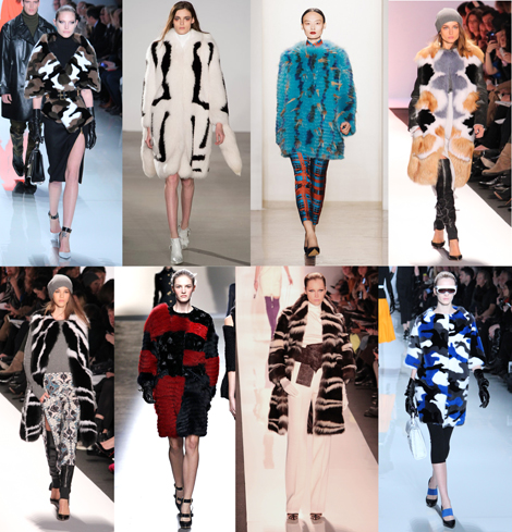 New York Fashion Week Trends From Fall 2013: COLORED FUR- both faux and real