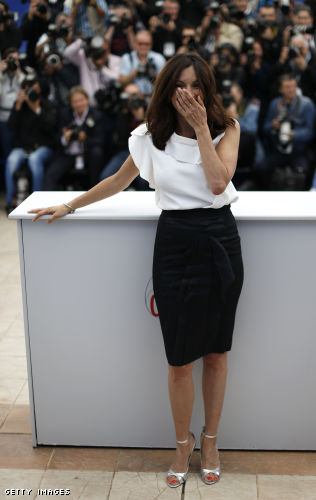 French actress Aure Atika gestures