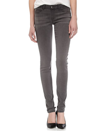 Fade to Blue Faded Skinny Jeans, Gray