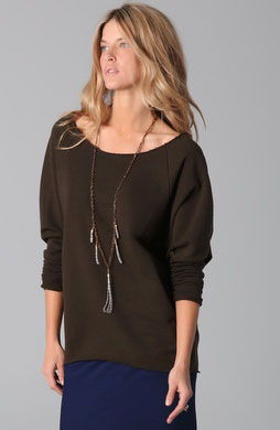 Haute Hippie Sweatshirt has all the comfy bells & whistles but stylish enough to pair with more grown-up pieces