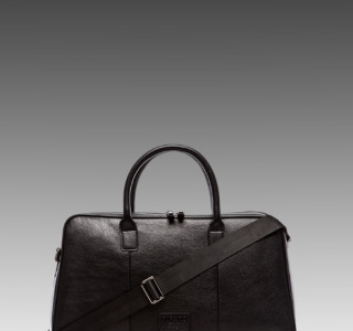 Viparo Spencer Leather Duffle Bag in Black