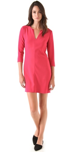 Same Diane von Furstenberg  Aurora Mini Dress in Pink at Shopbop- Chic with effortless appeal, this DVF dress has a feminine, figure-skimming silhouette with darts that shape the bodice and a split V neckline that shows off the collarbones.
