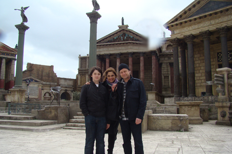 With my family on the Cinecittà set of the HBO series "Rome"