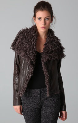 Why not add something bold like this Georgie  Faux Leather Mayra Jacket with Faux Fur Collar?