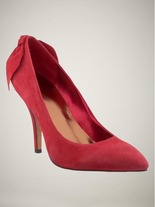 GAP suede bow pumps in red