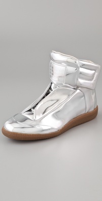 Maison Martin Margiela Metallic Flat Sneakers in silver or gold at Shopbop