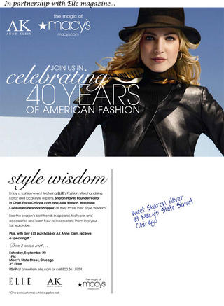 Shop with Sharon at Elle Magazine, Macy's event for AK Anne Klein