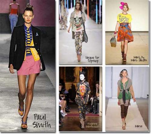Mixed prints & patterns from the Spring 2010 runways- photos:catwalking