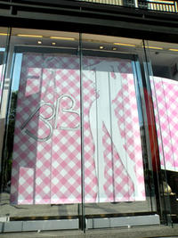 Gingham windows at Lancel Paris for Le Brigitte Bardot