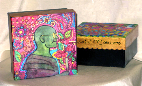 Pop Gandhi, Union Square, NY Silk Hand-painted Papier Mache Box