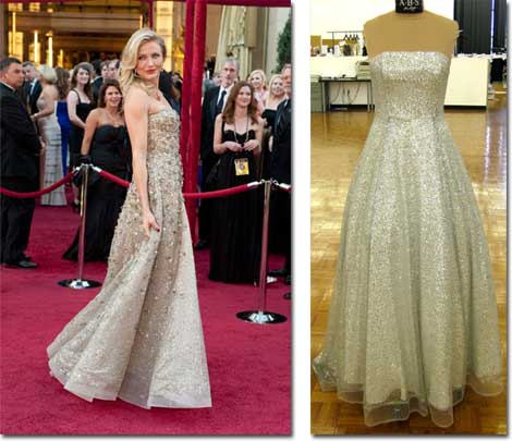 Cameron Diaz on the Oscar red carpet and the A.B.S. celebrity-inspired version of her dress