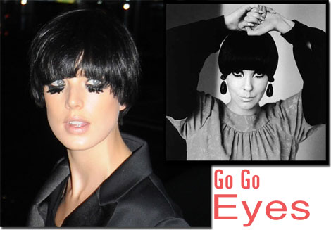 Go Go Eyes: Agyness Deyn, left and Peggy Moffitt, right