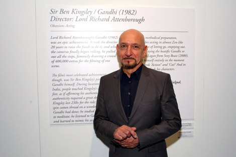 Obsession: Acting-- The exhaustive preparation and dedication to the art of award-winning acting, performances by Sir Ben Kingsley in the film Gandhi is examined through a series of artifacts and a video exhibit.