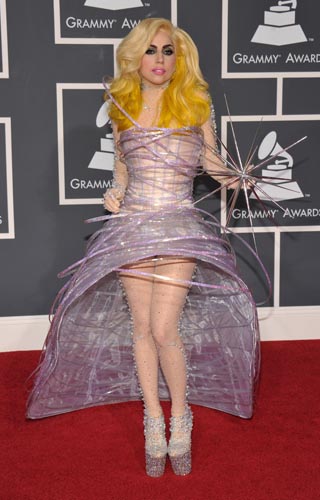 Lady Gaga in Giorgio Armani Prive at the Grammy Awards 2010