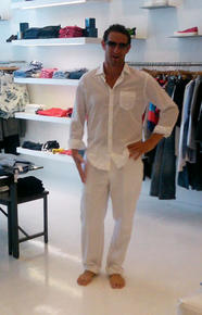 Rob picked out this new white linen outfit