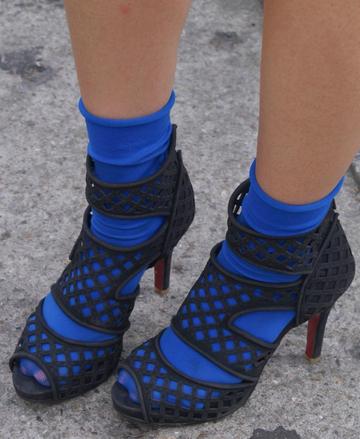 Add full-on color to birdcage sandals