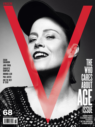 Sigourney Weaver in Alexander McQueen on the cover of the “The Who Cares About Age Issue," V MAGAZINE issue #68