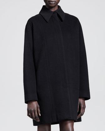 Luxe Love: Long Rounded-Shoulder Coat from The Row
